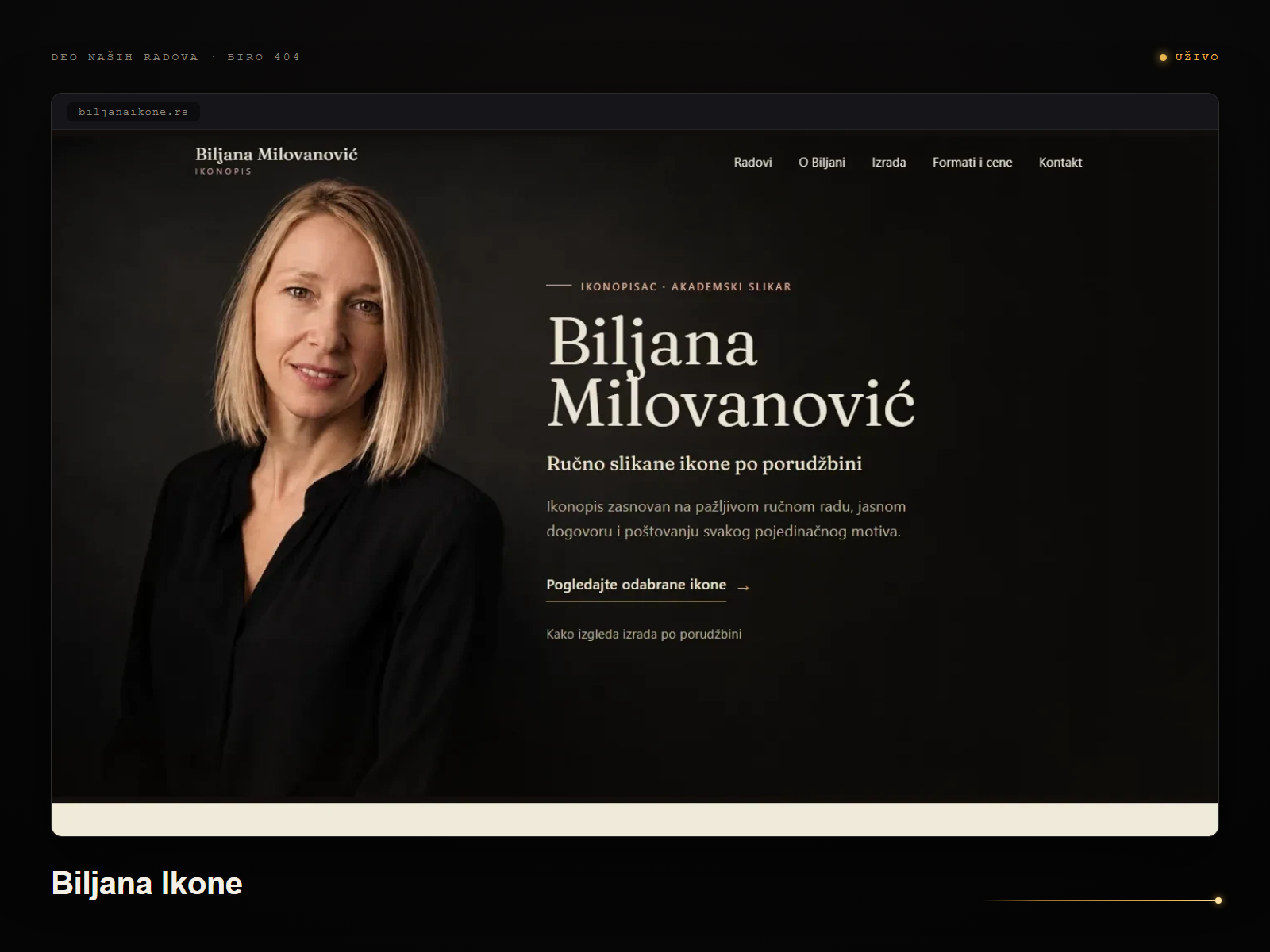 Cover: Biljana Ikone — UŽIVO