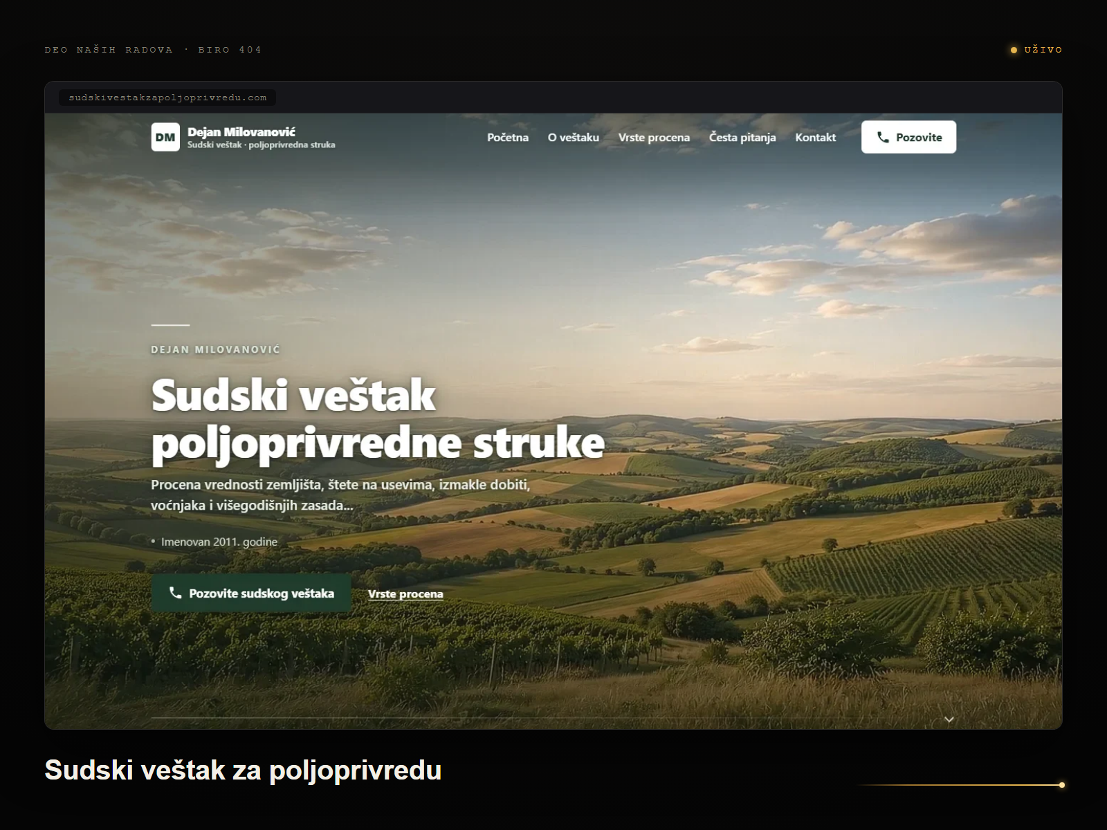 Cover: Sudski veštak — UŽIVO